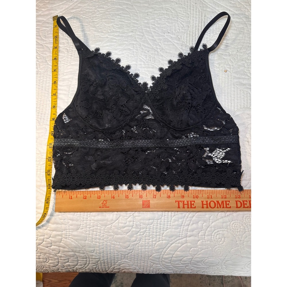 Cupshe Lace Bralette Womens Large Black Floral Longline Adjustable CAA04A2F005AA